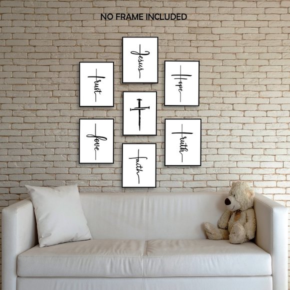 Inspirational Christian Wall Art Set of 7 prints Crosses of Jesus Christ 8.5x11 - Picture 3 of 3